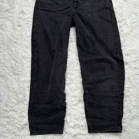 Madewell Black Balloon Jeans In Tall 26 with Button Fly - Picture 5 of 15